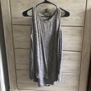 Soft gray cold shoulder long sleeve